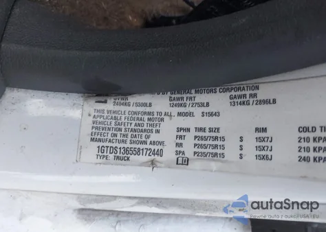 2005 GMC Canyon Sle z USA, uszkodzony, nr VIN 1GTDS136558172440